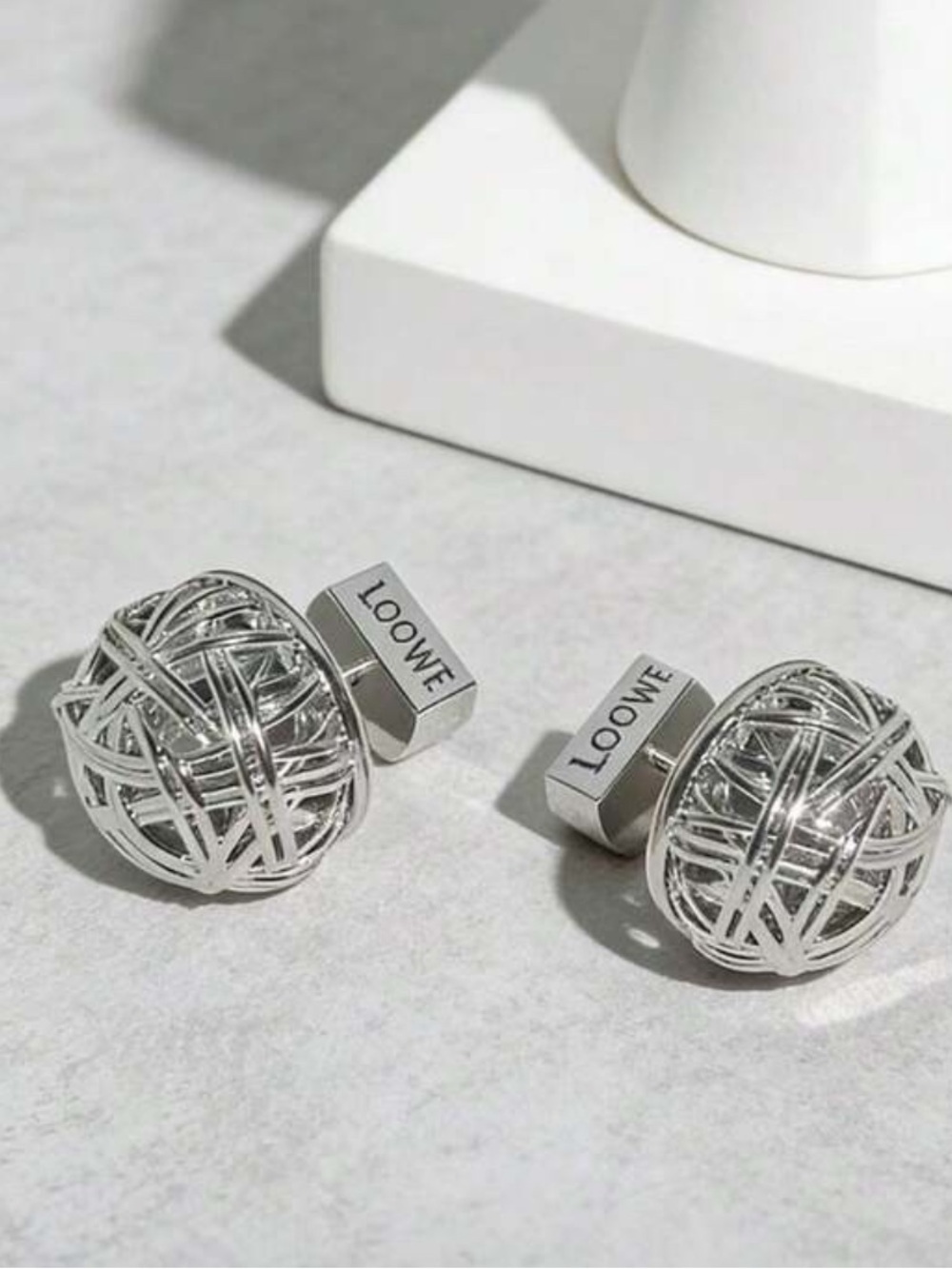 Loowe Silver Woven Knot Stud Earrings - Picture 1 of 3